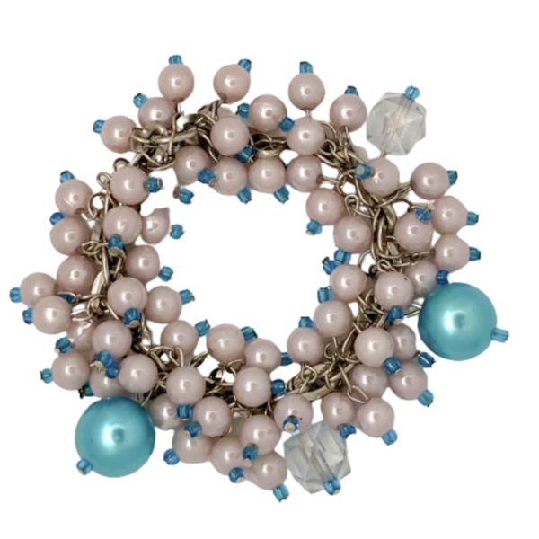 light blue pearl bracelet - αλυσίδες, πέρλες, χεριού, αυξομειούμενα