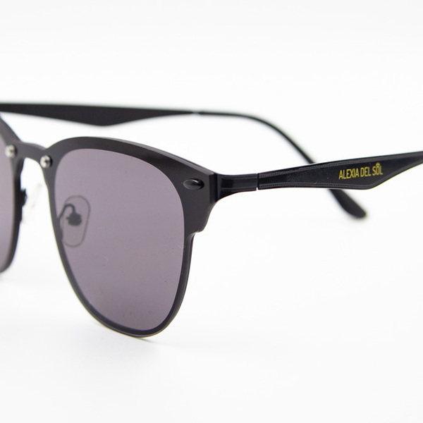 Γυαλιά ηλίου μαύρα μεταλλικά σε μοντέρνο σχεδιασμό με 100% UV προστασία από τον ήλιο - αλυσίδες, γυαλιά ηλίου, κορδόνια γυαλιών, θήκες γυαλιών - 3