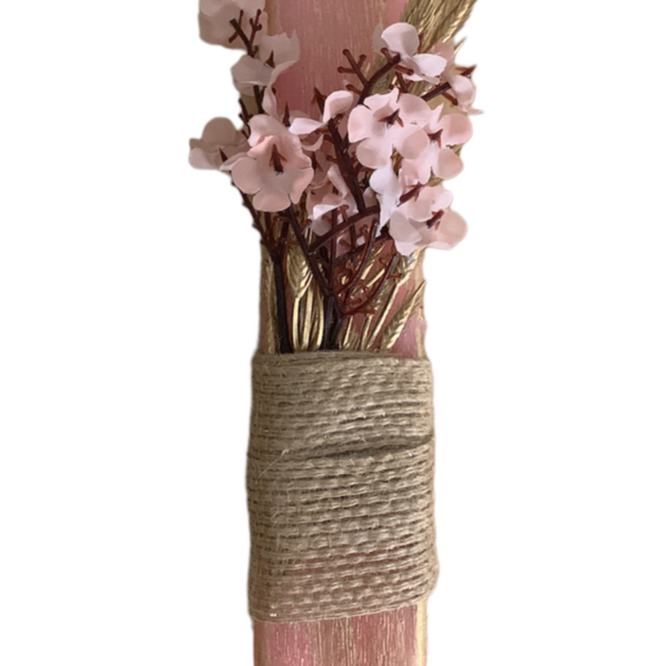 Αρωματική λαμπάδα Ροζ Λουλούδια - κορίτσι, λουλούδια, λαμπάδες, για ενήλικες, για εφήβους - 2