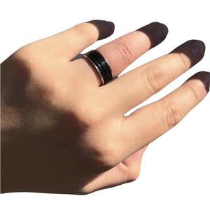 Δαχτυλίδι με μαύρες γραμμές - chevalier, ατσάλι, σταθερά - 2