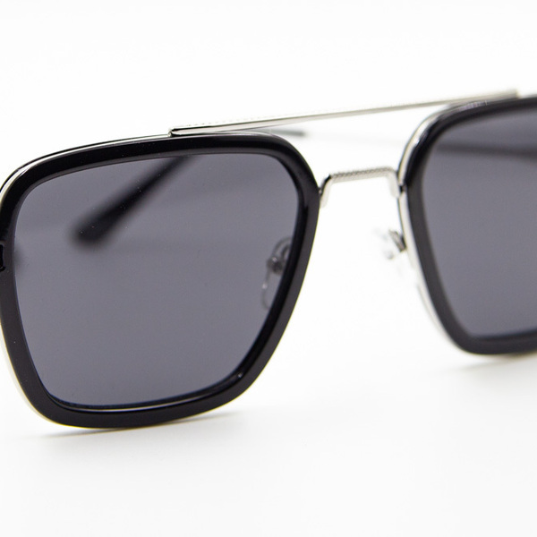 Γυαλιά ηλίου μαύρα μεταλλικά 100% UV προστασία από τον ήλιο - αλυσίδες, γυαλιά ηλίου, κορδόνια γυαλιών, θήκες γυαλιών - 2
