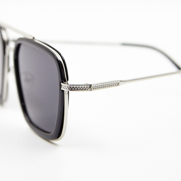Γυαλιά ηλίου μαύρα μεταλλικά 100% UV προστασία από τον ήλιο - αλυσίδες, γυαλιά ηλίου, κορδόνια γυαλιών, θήκες γυαλιών - 3