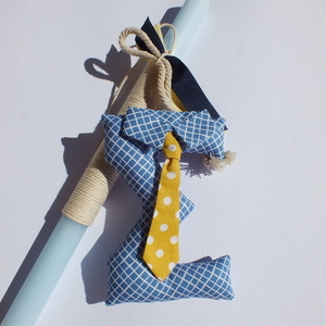 Λαμπάδα με μονόγραμμα με γραβάτα - αγόρι, λαμπάδες, μονογράμματα, για παιδιά, για μωρά - 2