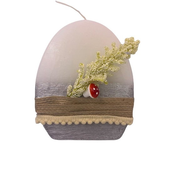 Διακοσμητικό κερί Αυγό με Λουλούδι - αυγό, διακοσμητικά, κεριά, για ενήλικες, πασχαλινά δώρα
