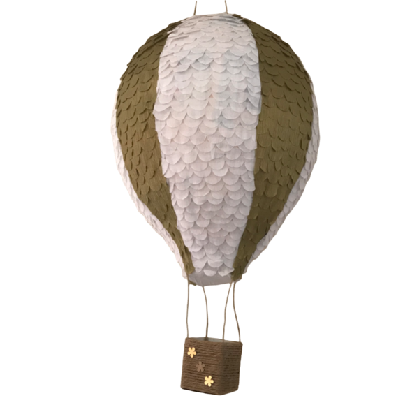 Πινιάτα αερόστατο χρυσό & λευκό ύψος 44 εκ. - αερόστατο, βάπτιση, πινιάτες