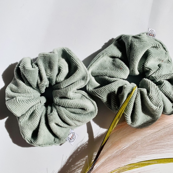 The mint scrunchie - ύφασμα, λαστιχάκια μαλλιών