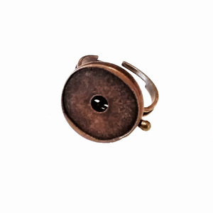 Χάλκινο boho δαχτυλίδι αυξομειούμενο με στρογγυλή σφυρήλατη πλάκα - χαλκός, μέταλλο, boho, μεγάλα, αυξομειούμενα