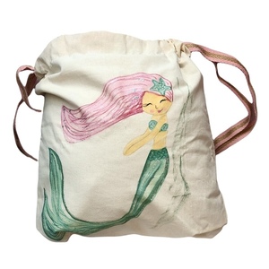 Τσάντα πλάτης για κορίτσι ,φοδραρισμένη 36Χ40cm - πλάτης, personalised, γοργόνα, τσαντάκια, προσωποποιημένα - 2