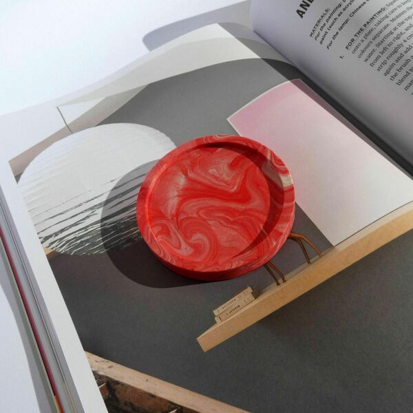 Δίσκος διακόσμησης χειροποίητος από ρητίνη νερού στρογγυλός candy 8x1cm - ρητίνη, πιατάκια & δίσκοι - 3