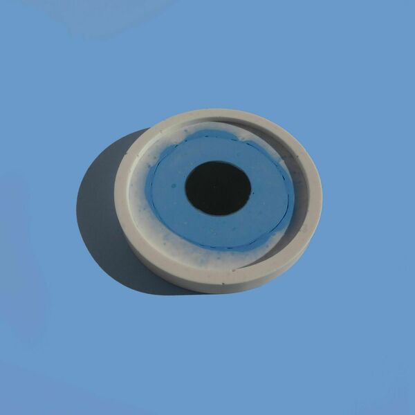 Δίσκος διακόσμησης χειροποίητος από ρητίνη νερού στρογγυλός eye 8x1cm - ρητίνη, μάτι, evil eye, πιατάκια & δίσκοι - 2
