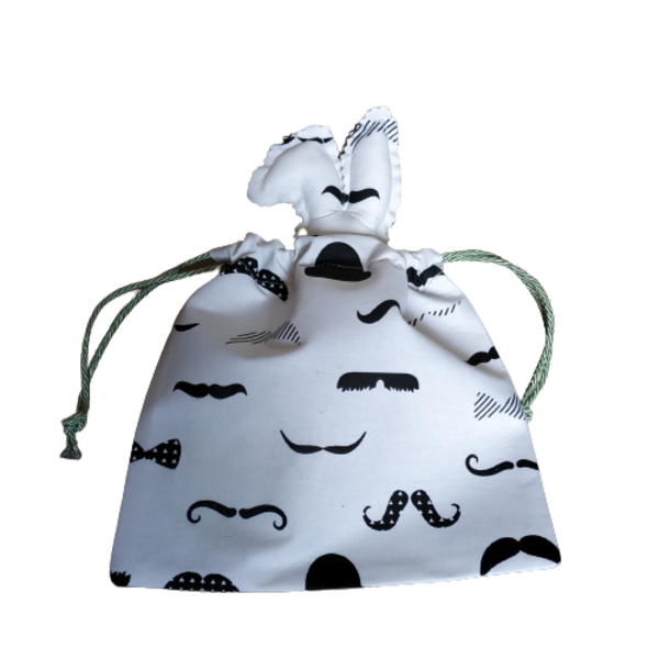 Λαμπάδα Πασχαλινή 30 εκατοστά πλακέ με υφασμάτινο πουγκί και κουνελάκι LITTLE MAN - αγόρι, λαμπάδες, για παιδιά - 4