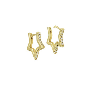 Ava earrings - στρας, επιχρυσωμένα, καρφωτά, μπρούντζος