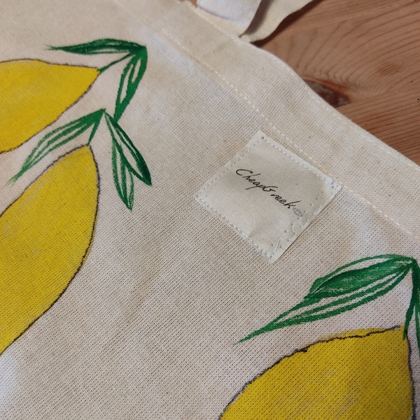 Πάνινη τσάντα lemons - ύφασμα, ώμου, all day, tote - 2