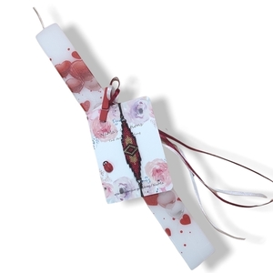 Λαμπάδα 30εκ. με αυξομειούμενο χειροποίητο βραχιόλι απο miyuki delicas - κορίτσι, λαμπάδες, για ενήλικες
