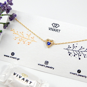 Colored heart bracelet blue - charms, ασήμι 925, καρδιά, χεριού, αυξομειούμενα - 2