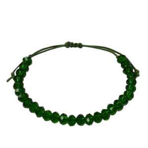 Βραχιόλι με χάντρες σε πράσινο διαφανές - χάντρες, boho, χεριού, αυξομειούμενα, φθηνά