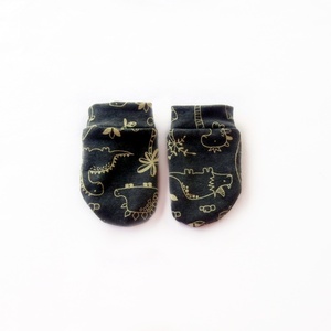 Βρεφικά γάντια χούφτες για νεογέννητο αγόρι γκρι με δεινόσαυρους - βρεφικά ρούχα, αγόρι, σετ δώρου, δώρο