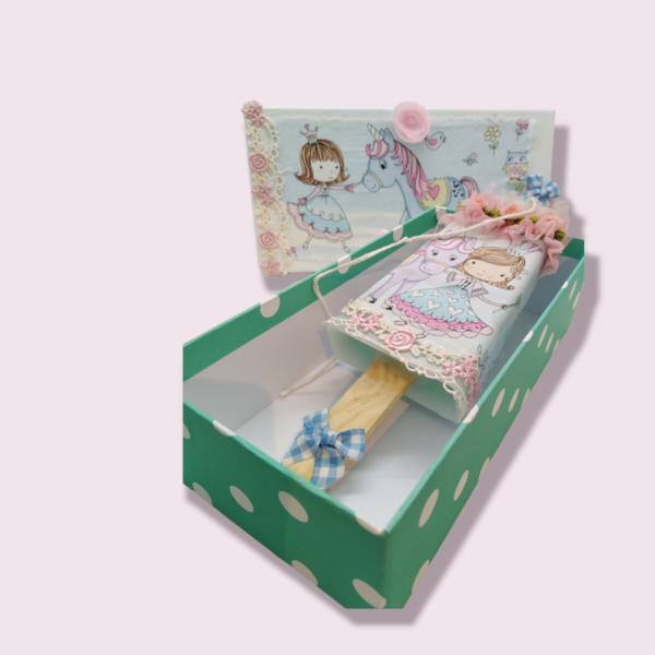 Πασχαλινή λαμπάδα παγωτό για μικρό κορίτσι με κουτι - κορίτσι, λαμπάδες, μονόκερος, για μωρά - 4