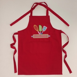 ποδιά μαγειρικής παιδική κόκκινη baker με όνομα - ποδιές μαγειρικής - 3