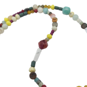 Κολιέ boho με ημιπολύτιμες χάντρες - multicolor - ημιπολύτιμες πέτρες, αχάτης, χαολίτης, αιματίτης, boho