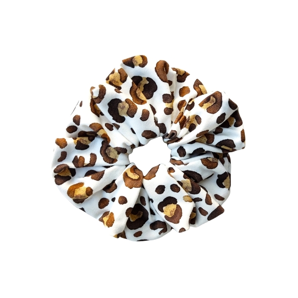 Λεοπάρ βαμβακερό λαστιχάκι μαλλιών| leopard scrunchie - ύφασμα, γυναικεία, για τα μαλλιά, λαστιχάκια μαλλιών, 100% βαμβακερό
