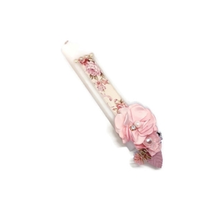 Αρωματική Λαμπάδα Με Κλιπ Μαλλιών Κοντή 20cm Floral Λευκή - κορίτσι, λαμπάδες, για παιδιά, αρωματικές λαμπάδες, για μωρά
