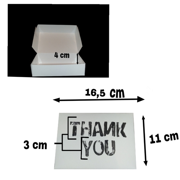 Κουτί δώρου με γράμματα 3cm μαύρα thank you - καρτελάκια - 3