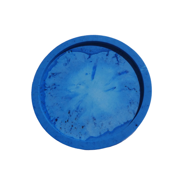 Δίσκος διακόσμησης χειροποίητος από ρητίνη νερού στρογγυλός sapphire 8x1cm - ρητίνη, πιατάκια & δίσκοι