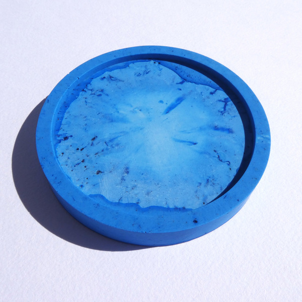 Δίσκος διακόσμησης χειροποίητος από ρητίνη νερού στρογγυλός sapphire 8x1cm - ρητίνη, πιατάκια & δίσκοι - 2