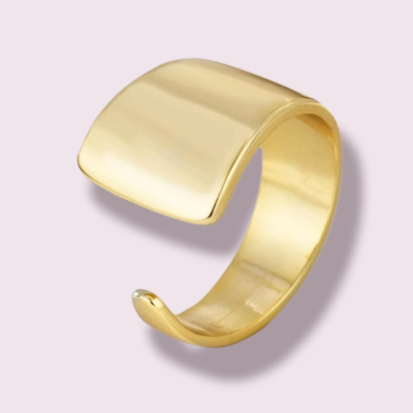 Επιχρυσωμένο δαχτυλίδι no1 - επιχρυσωμένα, ορείχαλκος, σταθερά, μεγάλα - 2