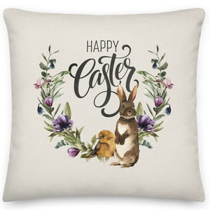 Μαξιλάρι Διακοσμητικό Happy Easter 45x45εκ - 100% Polyester - Looloo & Co - διακοσμητικά, μαξιλάρια