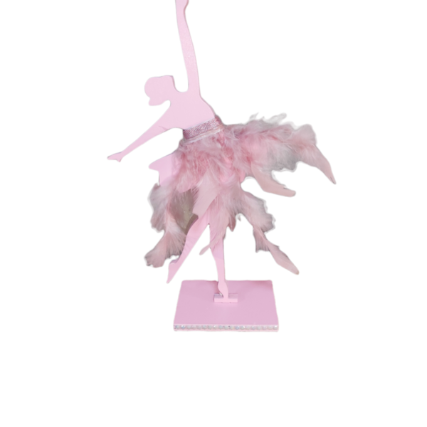 Λαμπάδα Πουέντ Με Ξύλινη Διακοσμητική Μπαλαρίνα Ροζ 30cm - κορίτσι, λαμπάδες, μπαλαρίνες, για παιδιά - 2