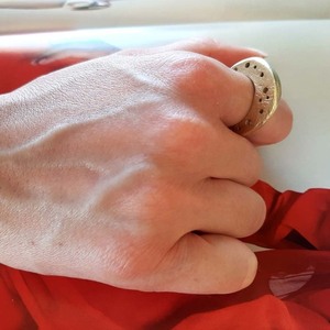 Μπρούτζινο οβάλ δαχτυλίδι με τρύπες - μπρούντζος, αυξομειούμενα, φθηνά - 2