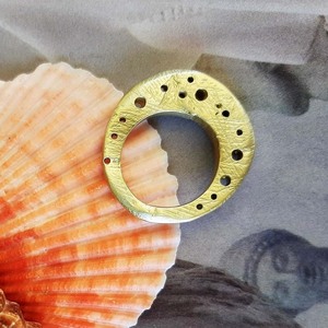 Μπρούτζινο οβάλ δαχτυλίδι με τρύπες - μπρούντζος, αυξομειούμενα, φθηνά - 4