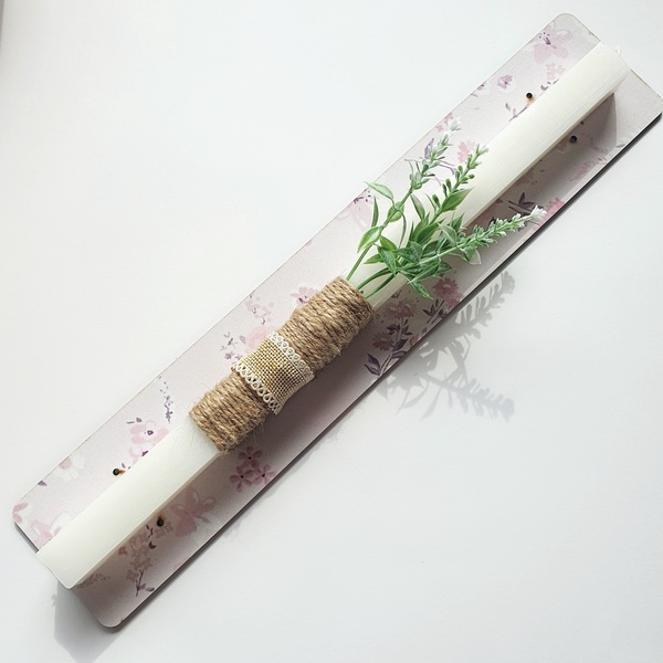 Λαμπάδα ξύλινη βάση λουλούδια - κορίτσι, λουλούδια, λαμπάδες, για ενήλικες, για εφήβους - 3