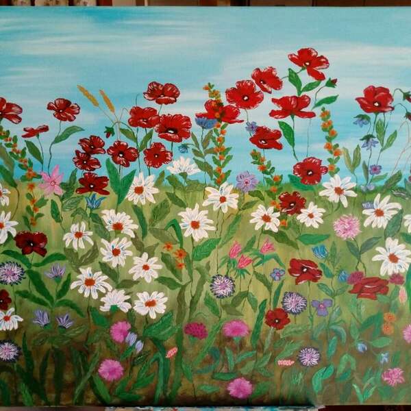 Πίνακας ζωγραφικής "Άνοιξη" - πίνακες & κάδρα, άνοιξη, ανοιξιάτικα λουλούδια