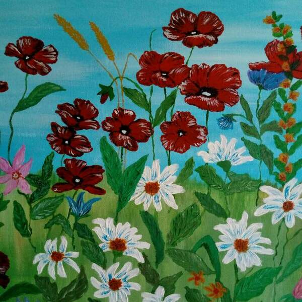Πίνακας ζωγραφικής "Άνοιξη" - πίνακες & κάδρα, άνοιξη, ανοιξιάτικα λουλούδια - 2