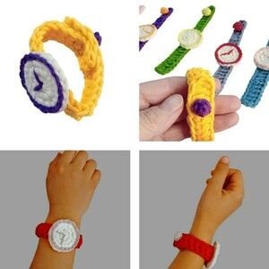 Πολύχρωμα παιδικά πλεκτά ρολόγια -μήκος 14 εκ - κορίτσι, αγόρι, ρολόι, crochet, αναμνηστικά - 4