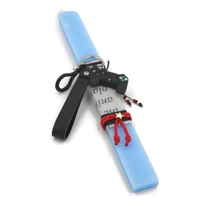 Αρωματική γαλάζια πλακέ λαμπάδα 30cm με μπρελόκ playstation - αγόρι, λαμπάδες, για παιδιά, για εφήβους, παιχνιδολαμπάδες