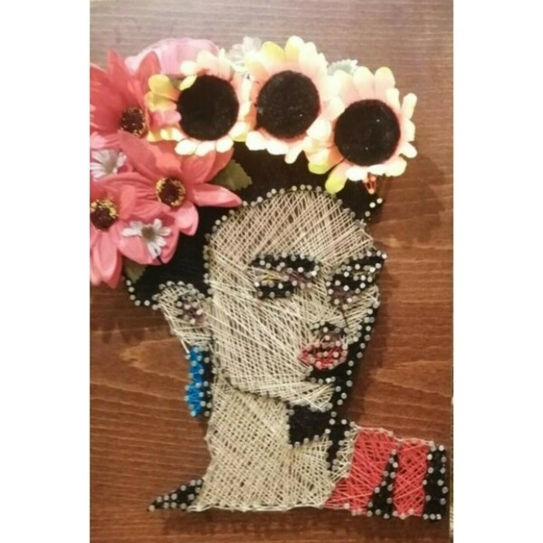 String Art FRIDA KAHLO - πίνακες & κάδρα