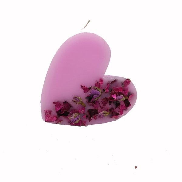 Χειροποίητο αρωματικό κερί καρδιά με αποξηραμένα λουλούδια - κορίτσι, λουλούδια, λαμπάδες, για ενήλικες, πάσχα 2022 - 2