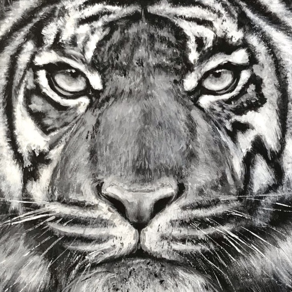 Πίνακας ζωγραφικής «The tiger” σε καμβά - πίνακες & κάδρα - 3