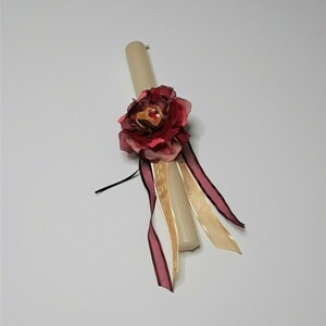 Λαμπάδα με χειροποίητο λουλούδι - Καρφίτσα ή hair clips - κορίτσι, λουλούδια, λαμπάδες, για ενήλικες, για εφήβους - 2