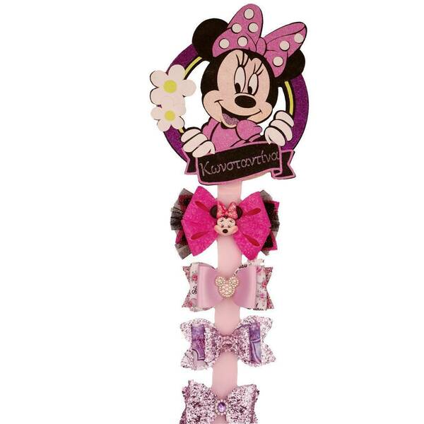 Πασχαλινή αρωματική λαμπάδα σε φούξια χρώμα Ποντικάκι με διακοσμητικό κάδρο 30x16 - κορίτσι, λαμπάδες, για παιδιά, ήρωες κινουμένων σχεδίων, προσωποποιημένα - 2