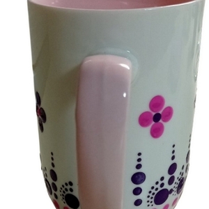 Κεραμική χειροποίητη κούπα με σχέδιο "flower" Mandala - 550ml - πηλός, κούπες & φλυτζάνια - 3