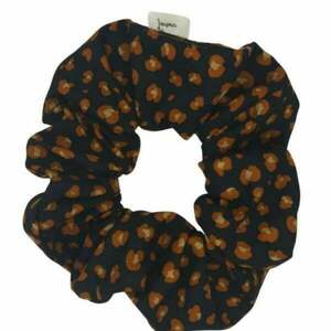 Scrunchie classic leopard μαύρο - ύφασμα, χειροποίητα, λαστιχάκια μαλλιών