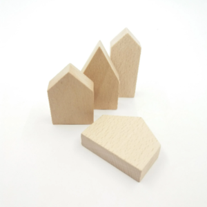 Ξύλινα σπιτάκια -σετ των 4 τεμαχίων - υλικά κατασκευών - 3