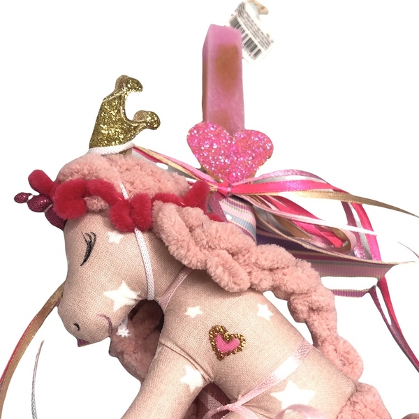 Λαμπάδα Πασχαλινή ροζ αρωματική με μονόκερο παιχνίδι μινιατούρα - κορίτσι, λαμπάδες, μονόκερος, για παιδιά - 2