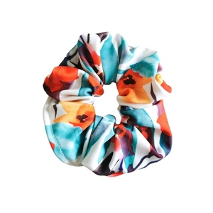 Υφασμάτινο Λαστιχάκι Μαλλιών Scrunchie Watercolor - ύφασμα, λαστιχάκια μαλλιών