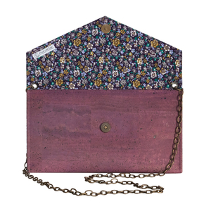 Φάκελος Φελλός με Αλυσίδα "Big Purple" - αλυσίδες, φάκελοι, χιαστί, summer, minimal, unique, φελλός, δώρα για γυναίκες, μικρές, φθηνές - 3